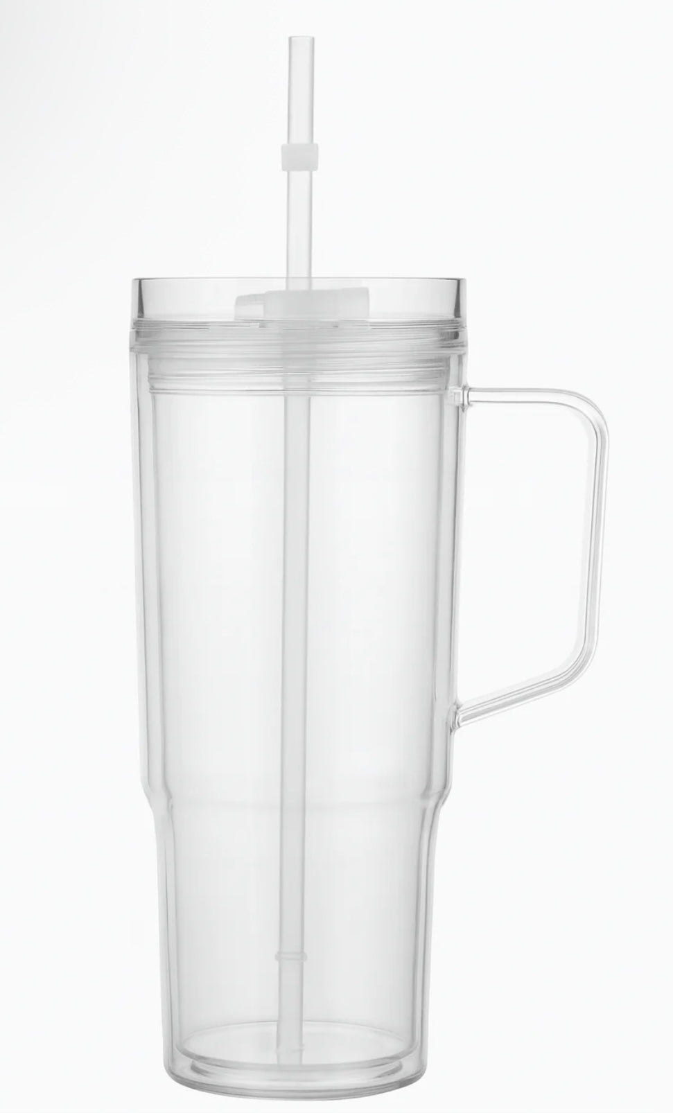 40oz Acrylic Customizable Snow Globe Tumbler With Handle