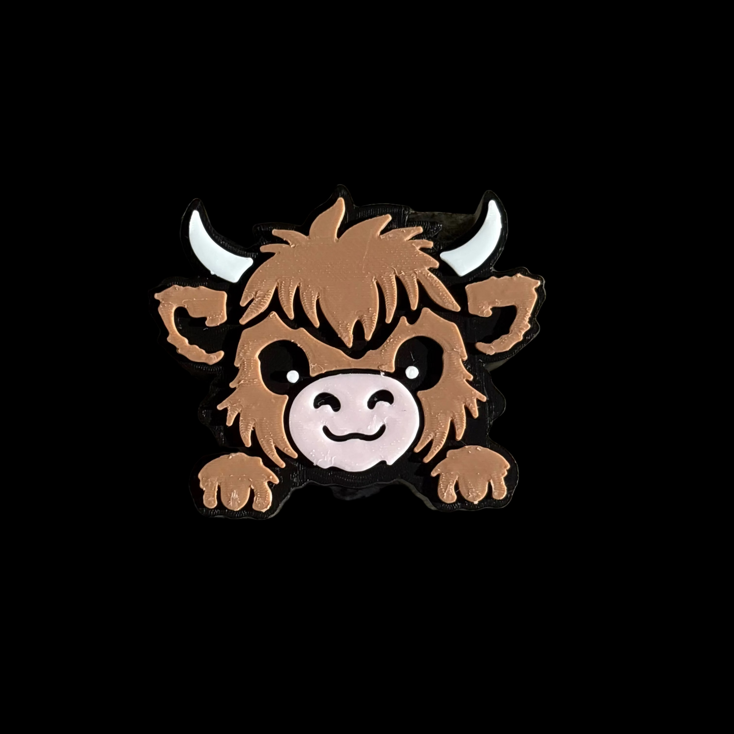 Baby Highlander Cow Straw Topper