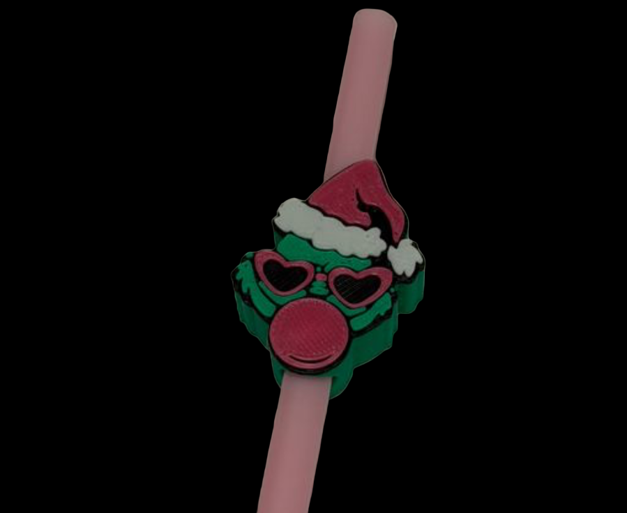 Grinch Bubble Gum Straw Topper