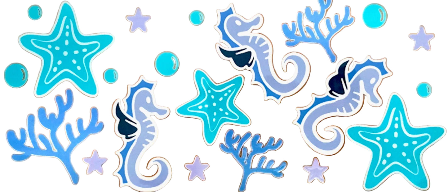 Seahorse and Star Fish Decal #3
