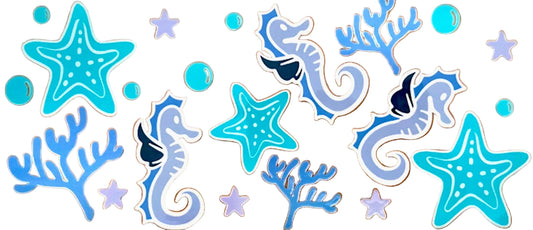 Seahorse and Star Fish Decal #3
