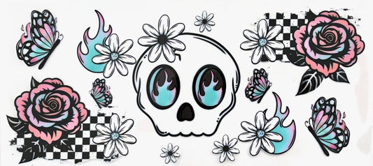 Skull Flame Decal #42
