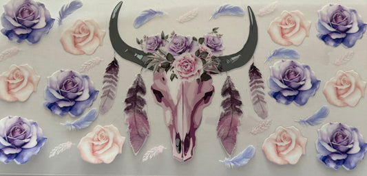 Floral Long Horn Decal