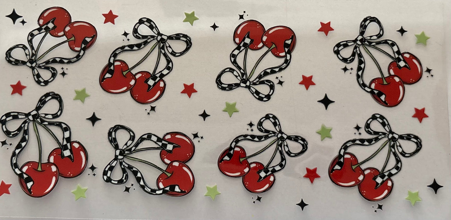 Checkered Cherries Decal
