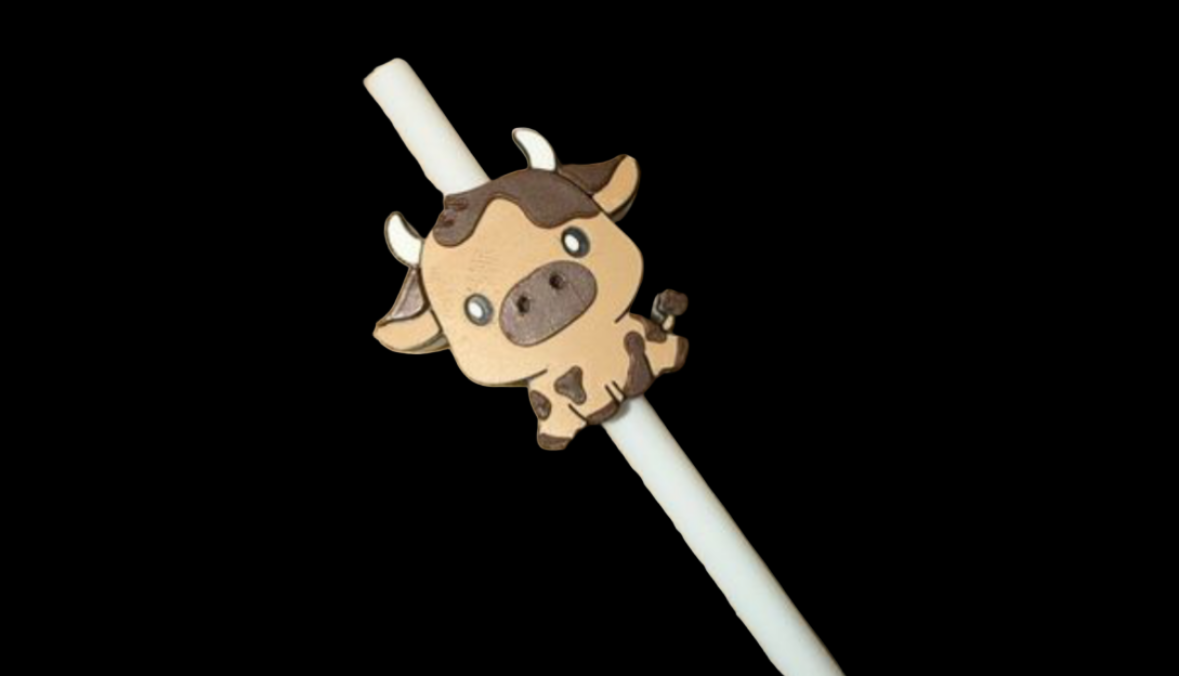 Cow Straw Topper