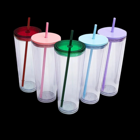 24oz Colored Acrylic Customizable Snow Globe Cup